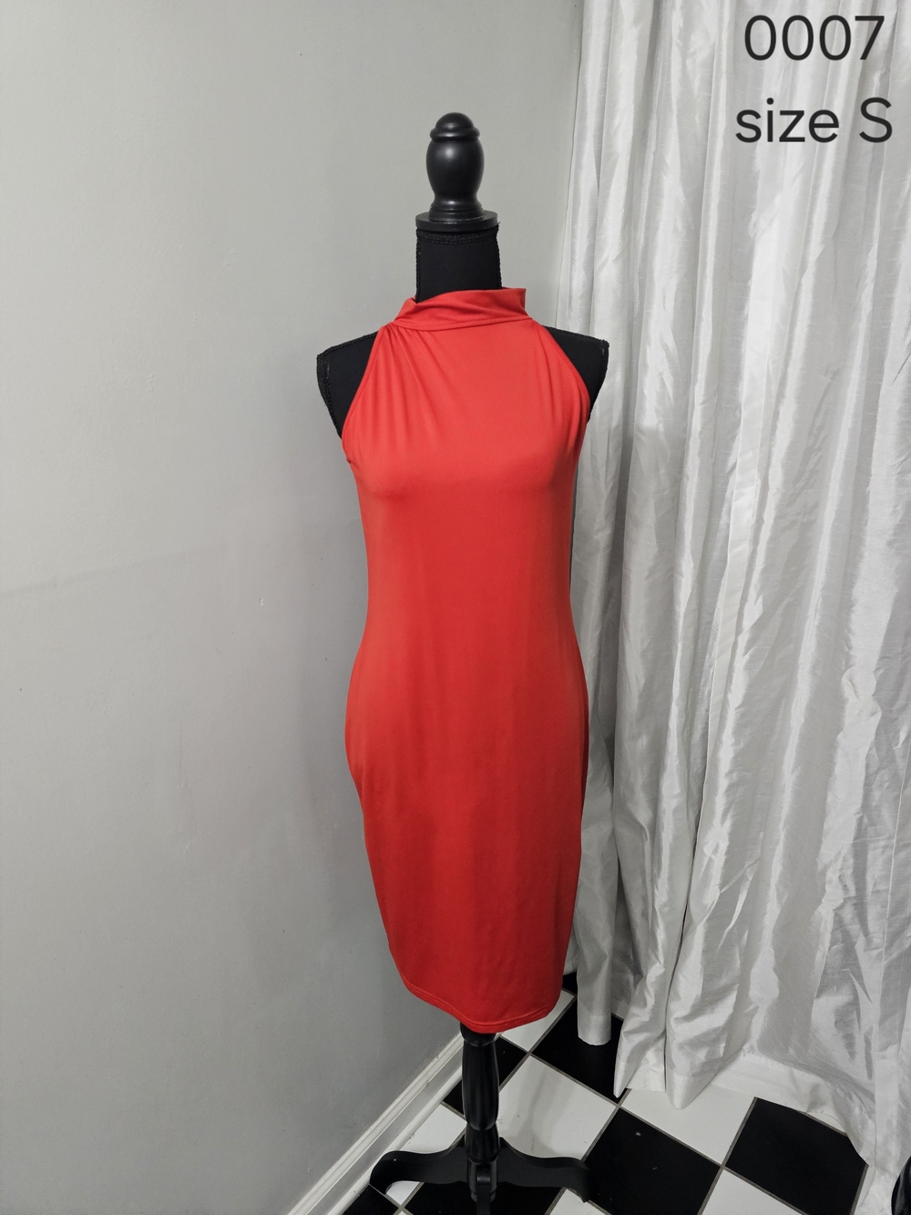 Red Halter Sheath Dress - Unbranded